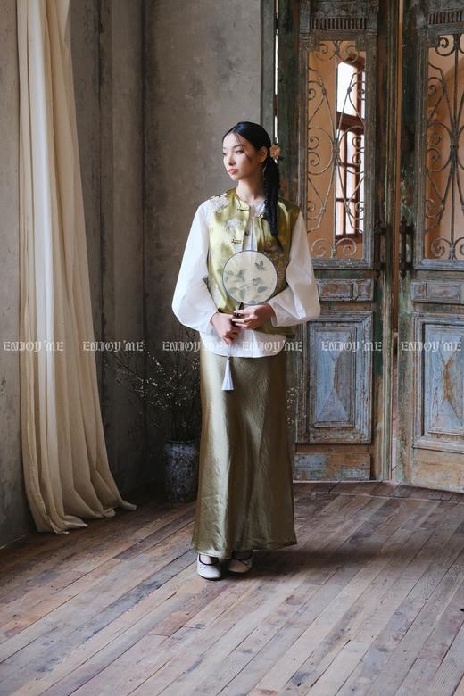 【门店同款】ENJOY春季云敛-春光推盏彩扣中式衬衫 161848352 商品图1