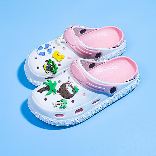 【我的DIY由我不由天】夏季儿童洞洞鞋女中大童防滑软底家居室内春秋海边沙滩凉拖鞋女童。ry 商品图4