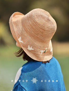 PETIT SCHAN小闪 #068 petit schan's garden小闪的后花园 极细拉菲草手工编织遮阳帽渔夫帽