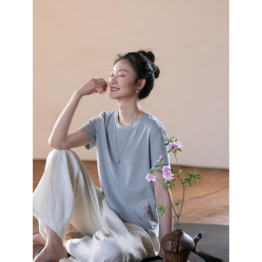 牧衣游原创刺绣炒色T恤短袖 限量福利款 山中夏【不支持会员折】 商品图2