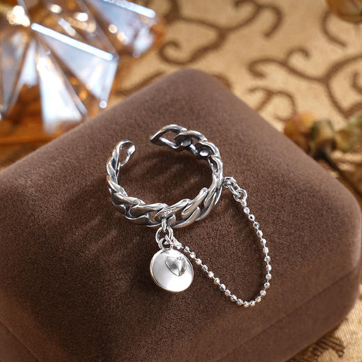 子佩集S925银【寒潮之触】戒指【JZ-319】纯银原创2链条2502 商品图1