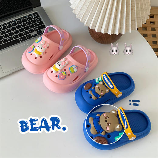 【敲高颜值！儿童洞洞鞋】EVA男童女童夏季软底防滑凉拖鞋卡通沙滩家居洗澡拖鞋。ry 商品图3