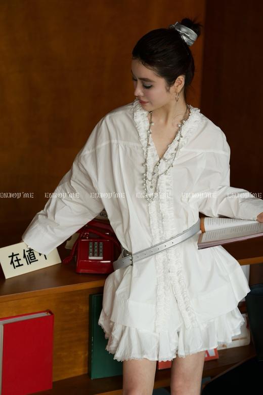 【门店同款】ENJOY春季盐貌似糖两面穿荷叶边衬衫 161848387 商品图0