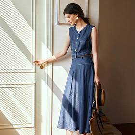 OLrain欧芮儿法式时尚套装女夏季2025年新款气质老钱风牛仔两件套