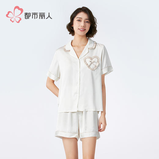 都市丽人好睡好眠女士丝质短袖套装薄冰雪丝短袖类LHH1C4 商品图2
