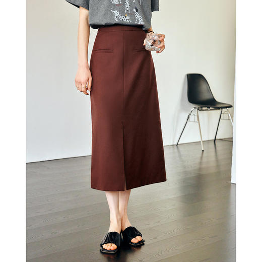 
OLrain欧芮儿复古红半身裙女夏季2025年新款通勤复古直筒A字半裙 商品图0