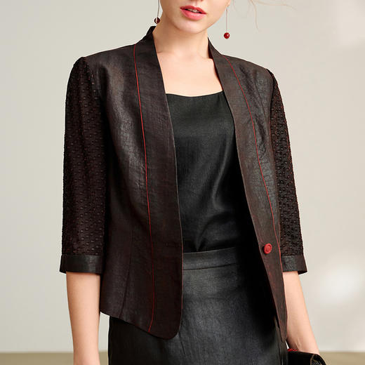 TANGY Collection/2025天意精品夏季新品中国风女士莨绸外套 商品图3