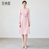 艾尚臣粉色连衣裙女花边领气质女神范2025新款气质中长职业装裙子 商品缩略图4