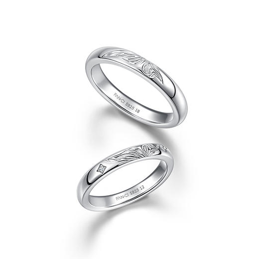 FANCI范琦【奇遇花园系列】蝴蝶恋人情侣对戒925银简约小众设计款 商品图1