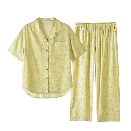 夏季睡衣女士短袖长裤仿真丝薄款开衫家居服冰雪丝翻领套装外穿   JL-TMZ2566 商品图4