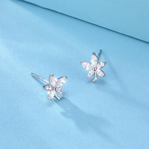 卡蒂罗/KADER 星光花语耳钉  闪耀五瓣花清新浪漫轻奢小众不撞款纯银耳饰 秋冬百搭氛围感养耳洞配饰 优雅高级感情人节 商品图1