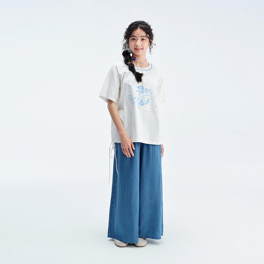 笛莎Deesha青少年女童裤子2025夏季女童阔腿裤 商品图1