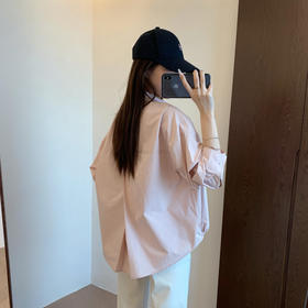 早春新款 100棉透气翻领长袖圆弧抽绳下摆长袖白衬衫上衣女款 ！