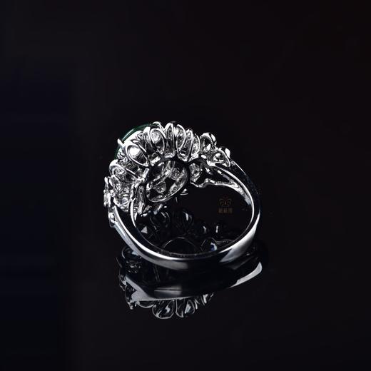 【蝶恋花】满绿翡翠镶钻戒指-JZ12410083 商品图3
