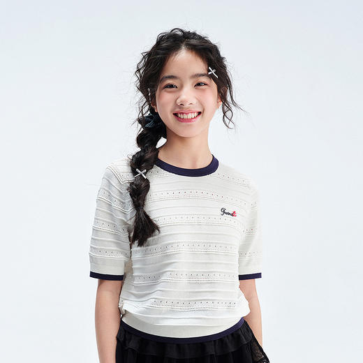 笛莎Deesha青少年女童毛衫2025夏季女童圆领毛衫 商品图2