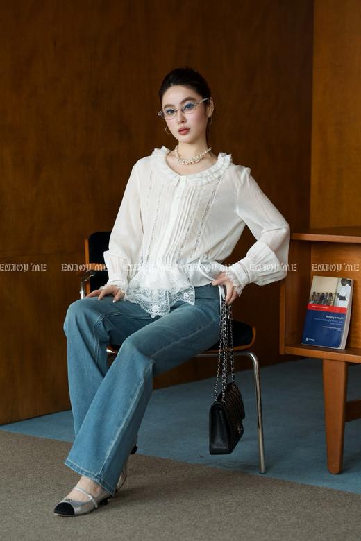 【门店同款】ENJOY春季“盐貌似糖”重工花边蕾丝上衣 161944379 商品图2