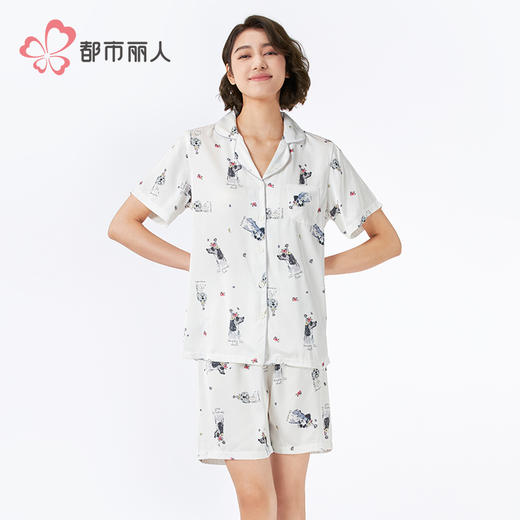都市丽人超值精选女士特价棉质短袖套装薄冰雪丝短袖类LHH1A6 商品图1