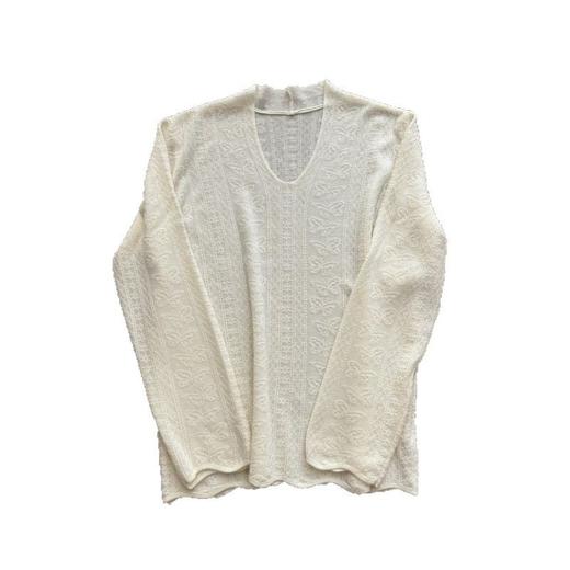 2025超洋气法式温柔显瘦显白V领提花显瘦针织长袖T恤女新款！ 商品图4