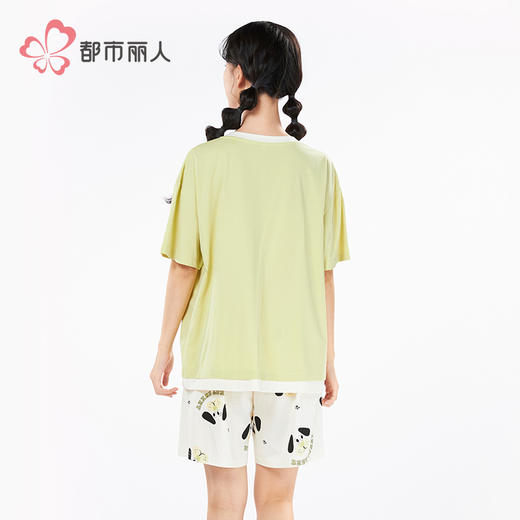 都市丽人生活家居女士无尘棉短袖套装薄单面无尘棉短袖类LHH2C8 商品图3