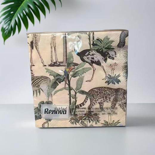RENOVA野生动物黑标餐巾纸 20张/包 商品图0