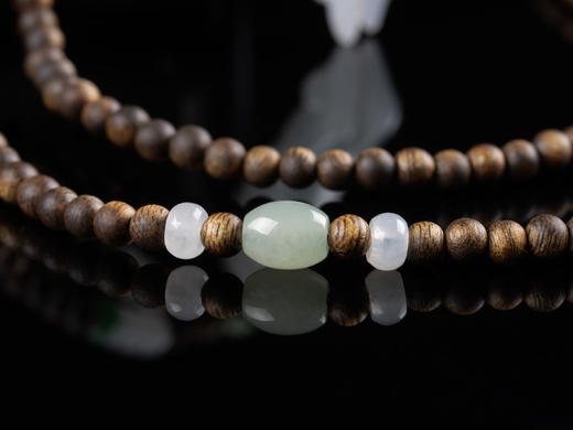 XY0077原创沉香+翡翠佛手掌上明珠挂件 商品图5