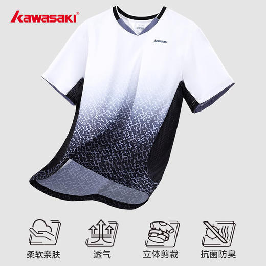 川崎 男女款 V领短袖T恤 K1C02-C1010/K1C02-C2010 商品图6