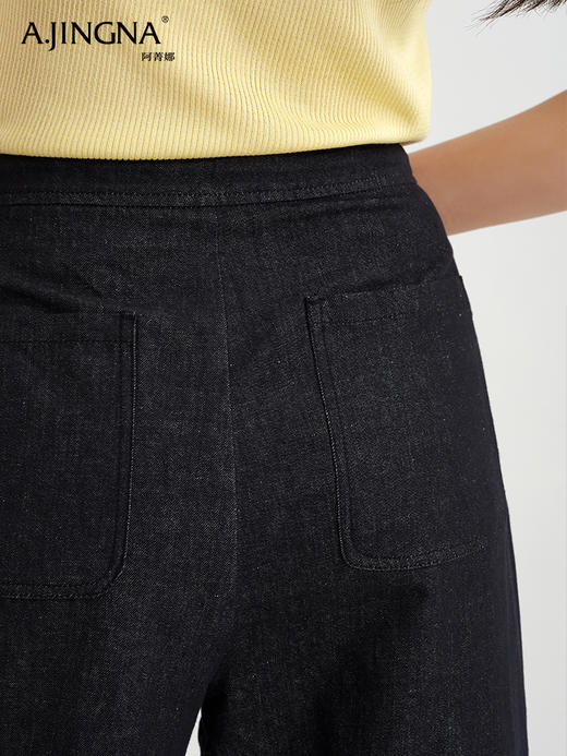 【演绎随性】阿菁娜老钱风通勤高腰亚麻直筒休闲裤F30C210012 商品图3