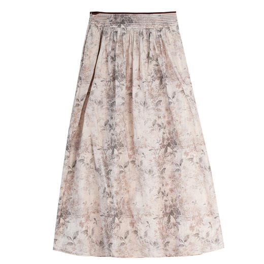 牧衣游原创 印花匹马棉半裙新款宽松文艺浪漫百搭A字半身裙 远照 商品图4