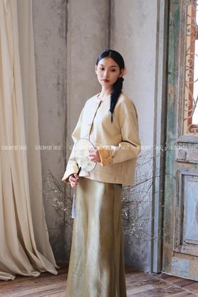 【门店同款】ENJOY春季云敛-春光推盏中式皮外套 161900229