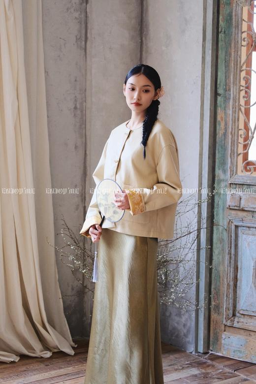【门店同款】ENJOY春季云敛-春光推盏中式皮外套 161900229 商品图0
