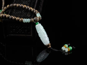 XY0021原创沉香DIY翡翠天珠挂件