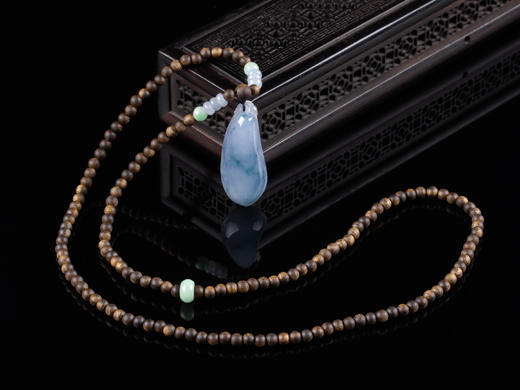 XY0078原创沉香+翡翠飘花紫罗兰福瓜挂件 商品图0