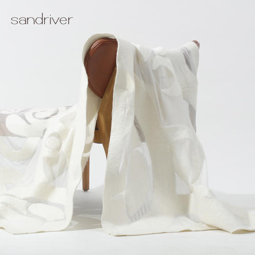 纯手工擀毡羊绒剪花围巾SJS96P710N 商品图1