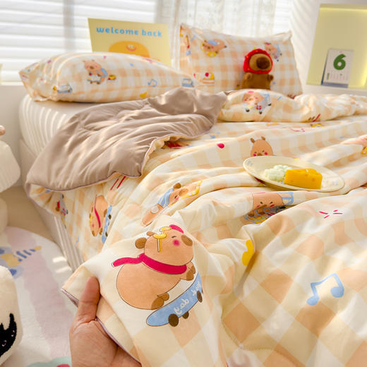 A类邹邹纱印花春夏被子有氧水洗双层纱面料柔软亲肤婴儿也适合越洗越软 商品图1