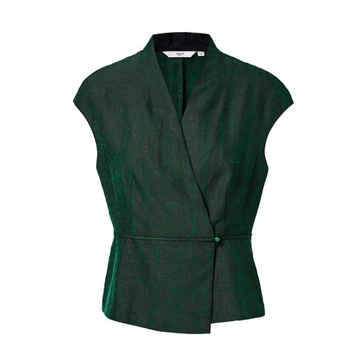 TANGY Collection/2025天意精品 夏季新品中国风女士莨绸v领衬衫 商品图4