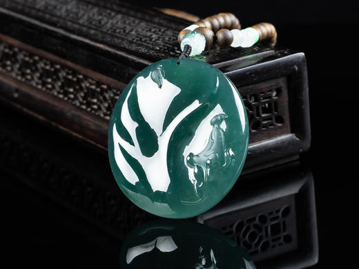 XY0004原创沉香翡翠悟道牌挂件 商品图1
