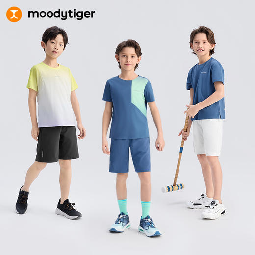 moodytiger儿童运动速干短裤轻薄舒适户外高弹透气凉感裤52111609【DR】 商品图4