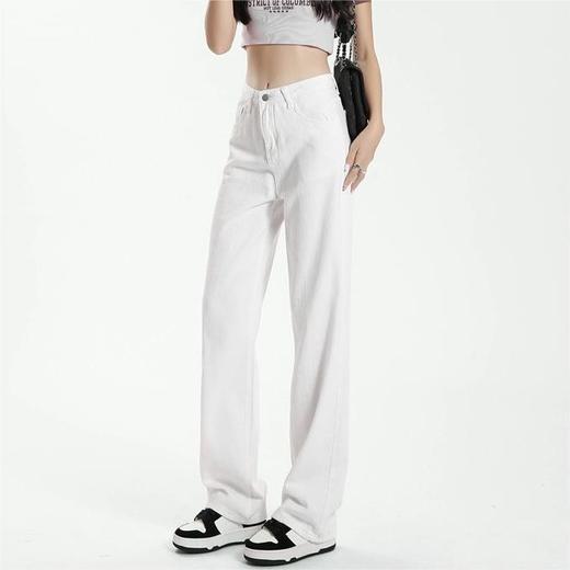 ed大牌同款【喵小仟 奶油白牛仔裤 】 三种长度 长款/加长款/九分裤 立体有型 上身柔软舒适 裤型挺阔 商品图2