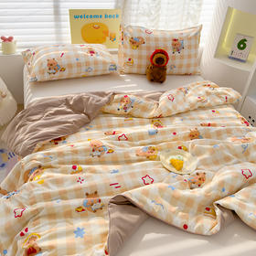 A类邹邹纱印花春夏被子有氧水洗双层纱面料柔软亲肤婴儿也适合越洗越软