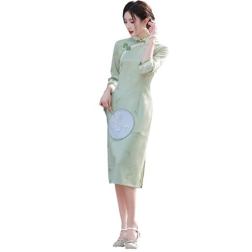 2025春年轻款复古麂皮绒显瘦修身少女旗袍MLS6753 商品图4