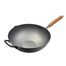 日本八奈司铁锅氮化锅 防锈耐磨 物理不粘锅 1kg多一点重量 颠锅不费力