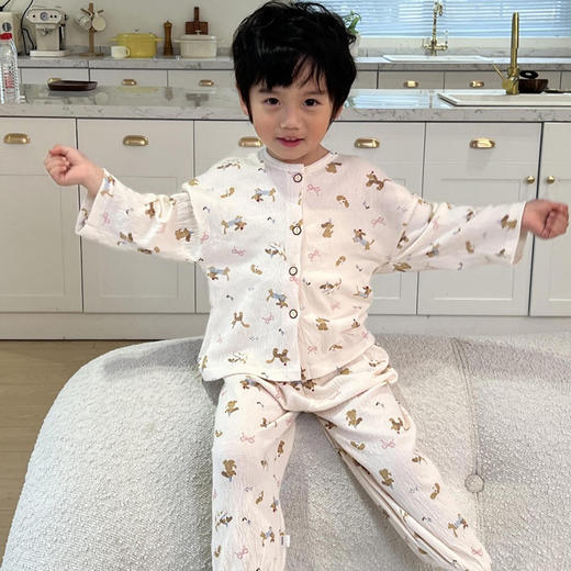 【🔥超韩家居服39.9/起】73-180码儿童A类弹力棉纱套装蕾丝花边宝宝春款可爱中大童空调服睡衣聚 商品图2