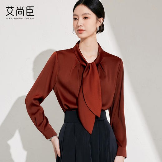 艾尚臣安可拉红小众衬衫女2025春季新款气质通勤高端衬衣百搭上衣 商品图1