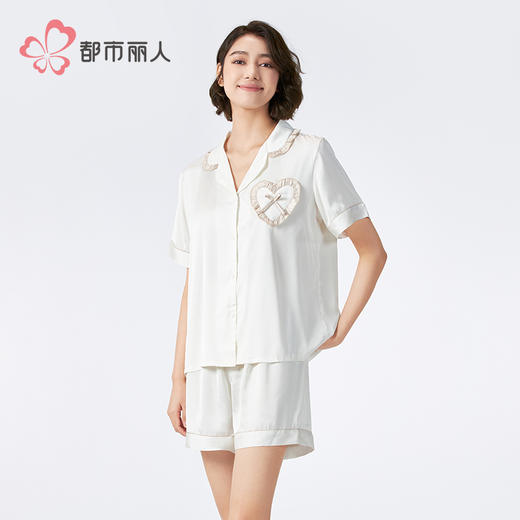 都市丽人好睡好眠女士丝质短袖套装薄冰雪丝短袖类LHH1C4 商品图3