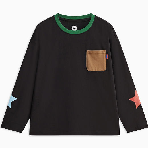 【MQD】童装男童长袖t恤春秋季款圆领儿童打底衫撞色内搭上衣 商品图0