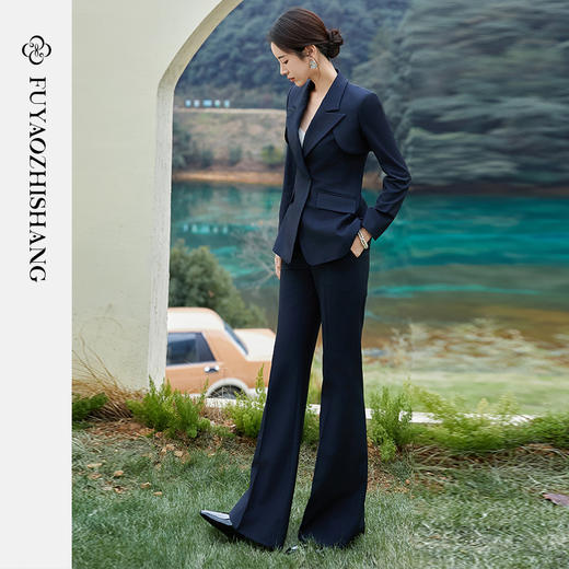 FUYAO扶摇 国风西装外套女2025新款改良斜襟唐装中式上衣修身西服 商品图0