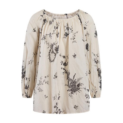 HeyDress法式植物印花衬衫女春季复古宽松纯棉衬衣慵懒气质上衣 商品图4