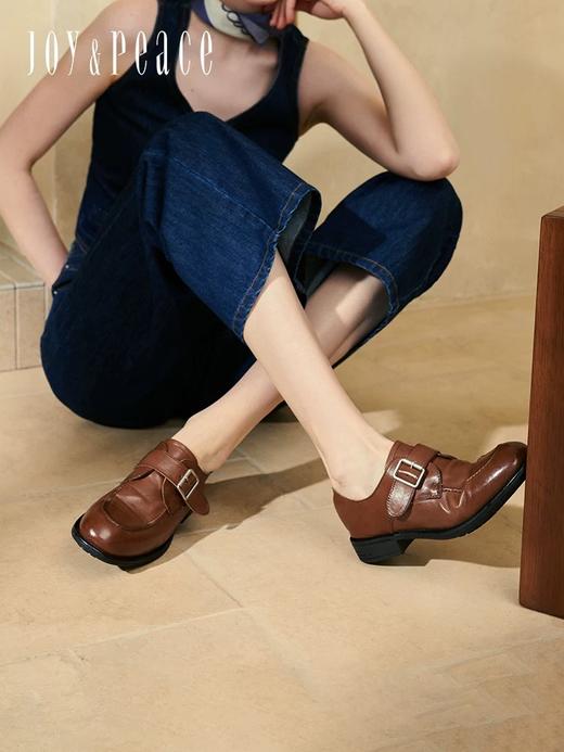 Joy&peace真美诗 董洁同款真美诗自由之歌2025春新款水洗牛津鞋小皮鞋粗跟乐福鞋女 商品图2