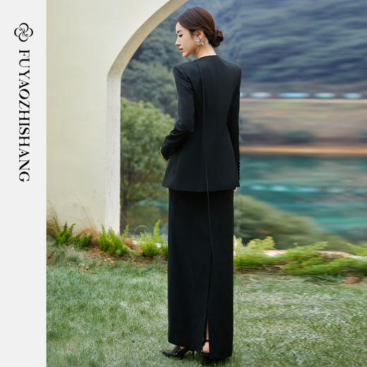 FUYAO扶摇 新中式斜门襟西装外套女2025春季新款国风镂空改良西服 商品图4