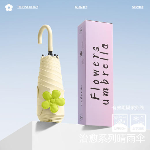 【超轻❗️日系小弯钩花瓣伞】新款黑科技，可挂式！可爱治愈遮阳太阳伞女五折迷你防晒防紫外线小巧便携晴雨两用伞 商品图2